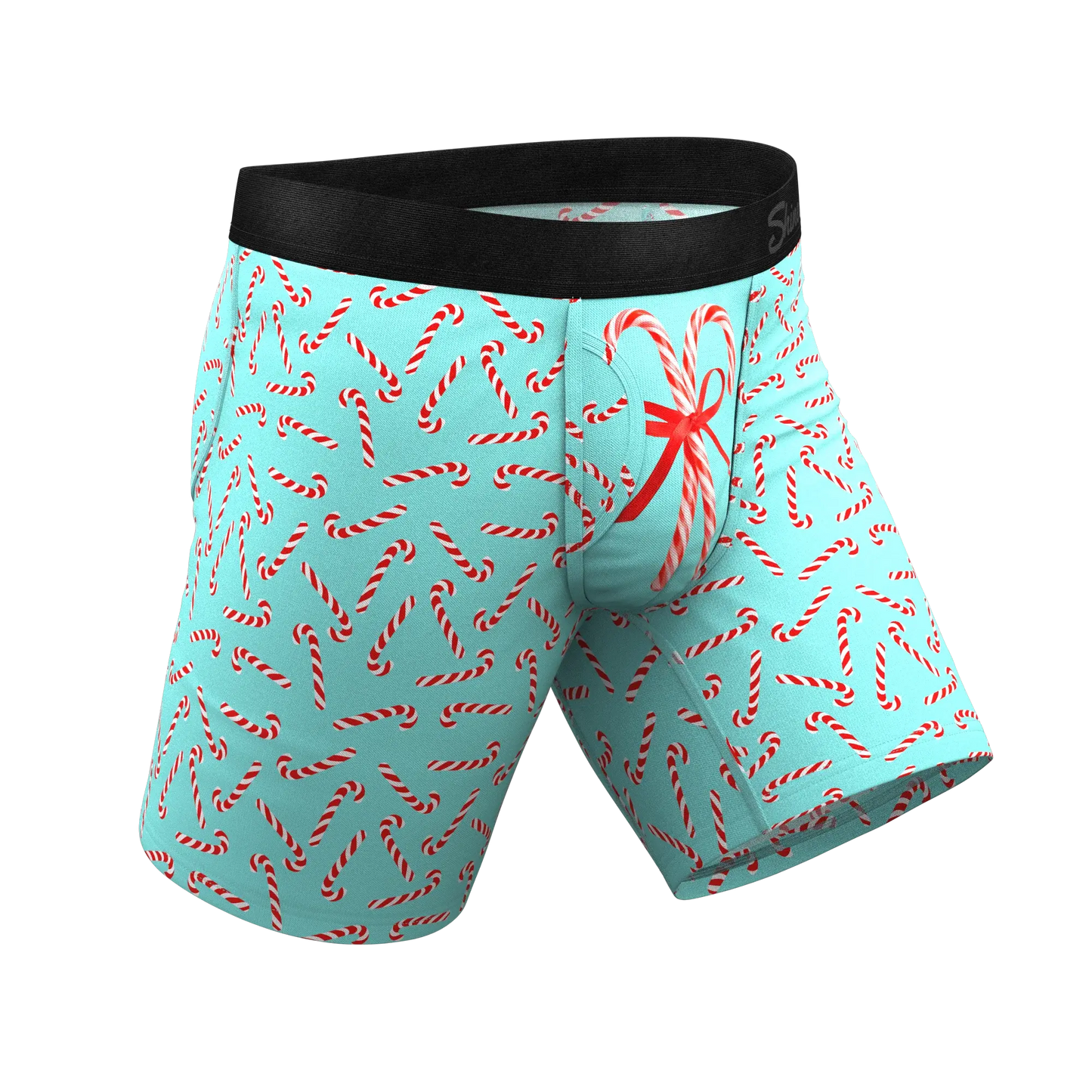 The Peppermint Pimp Canes | Candy Cane Long Leg Ball Hammock® Pouch Underwear With Fly - Shinesty - Flyclothing LLC