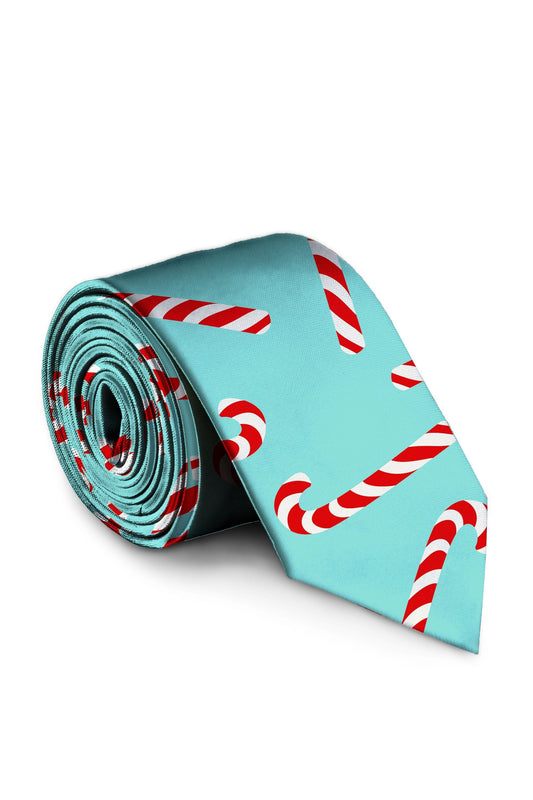 The Peppermint Pimp Canes | Candy Cane Print Tie - Shinesty