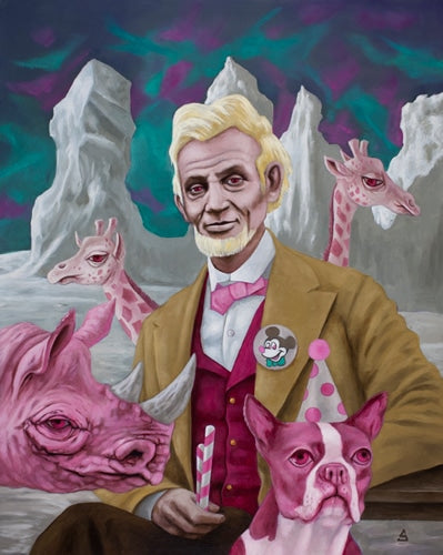 Black Market Art Company Peppermints with Lincoln in the Land of Extreme Albinism Print