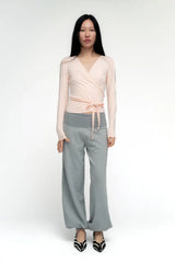 BALLERINA WRAP TOP IN POWDER PINK