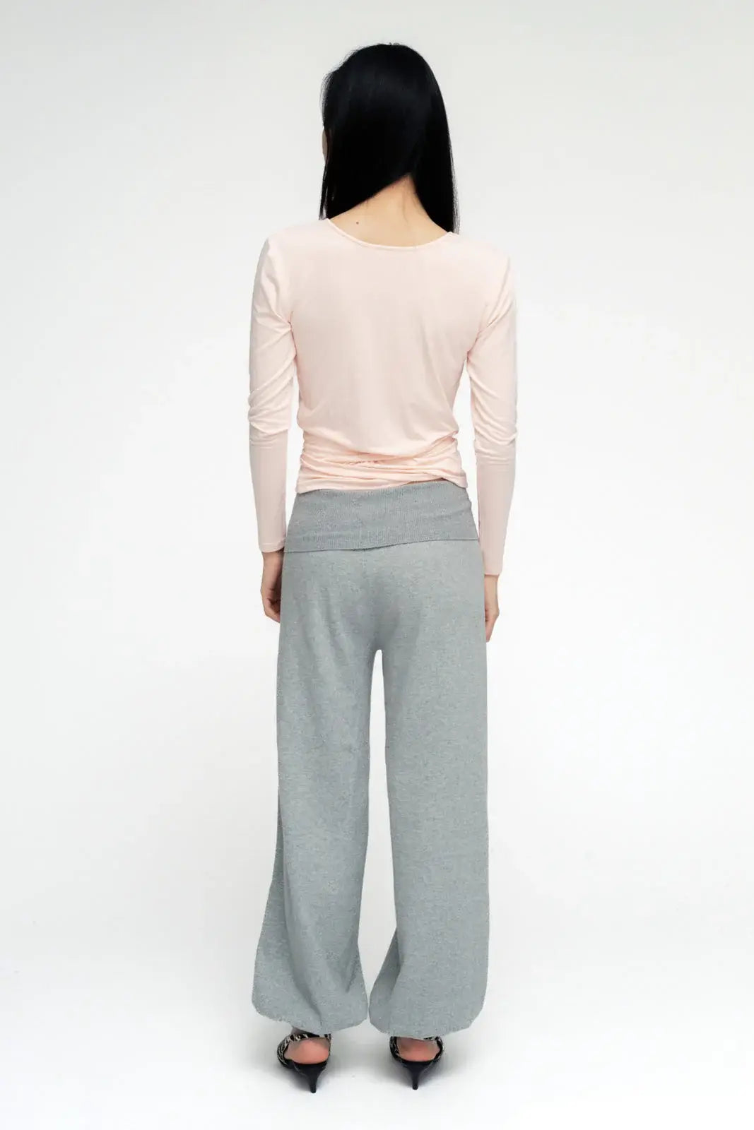 BALLERINA WRAP TOP IN POWDER PINK