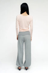 BALLERINA WRAP TOP IN POWDER PINK