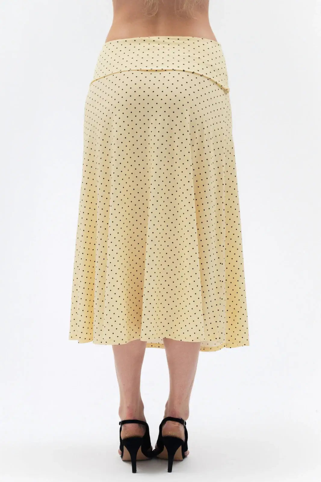 FOLDOVER FLARED MAXI SKIRT IN BUTTER