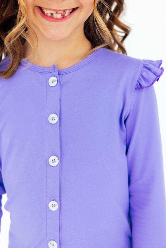 Periwinkle Ruffle Cardigan - Mila & Rose ® - Flyclothing LLC