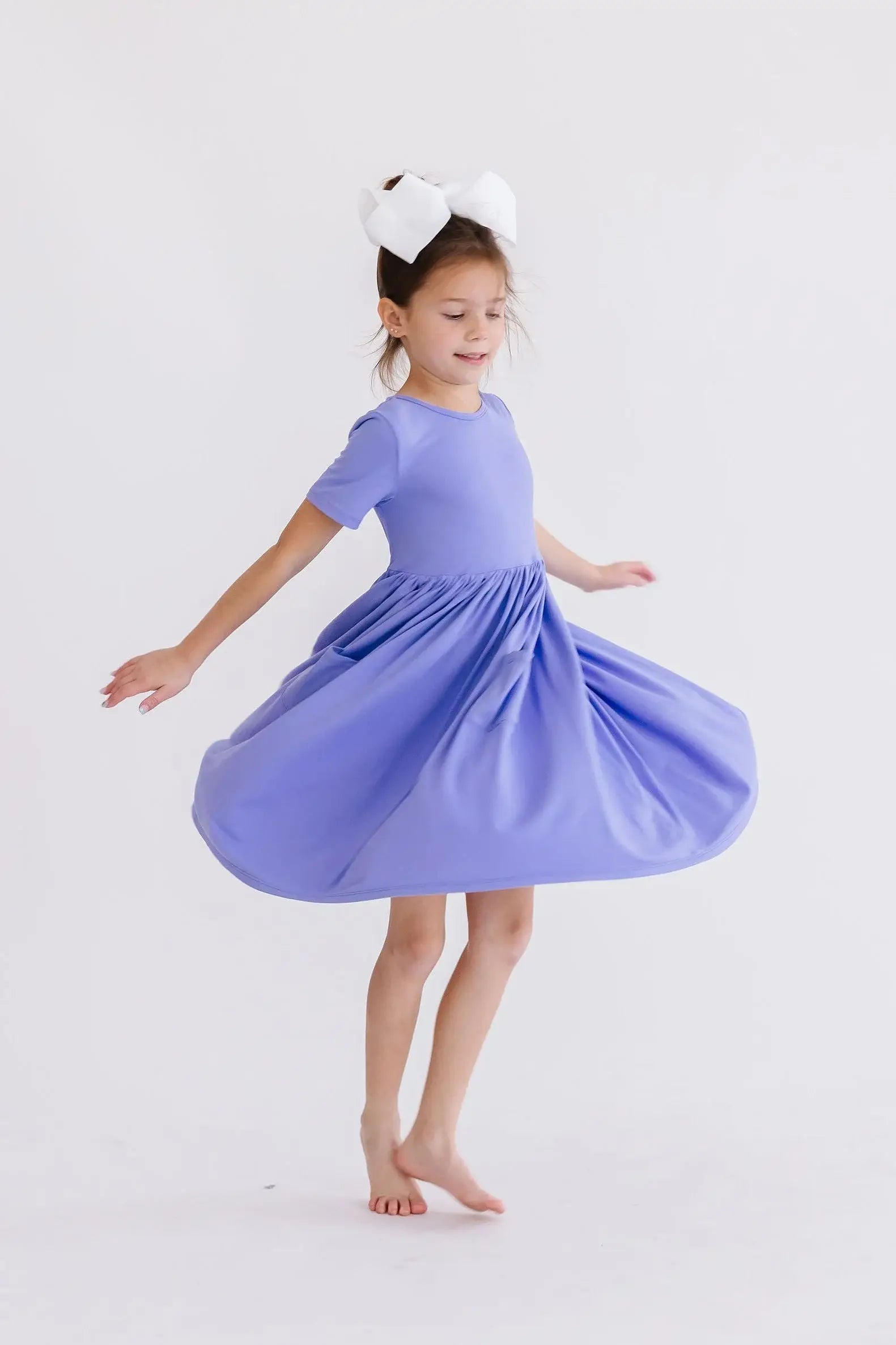Periwinkle S/S Pocket Twirl Dress - Mila & Rose ® - Flyclothing LLC