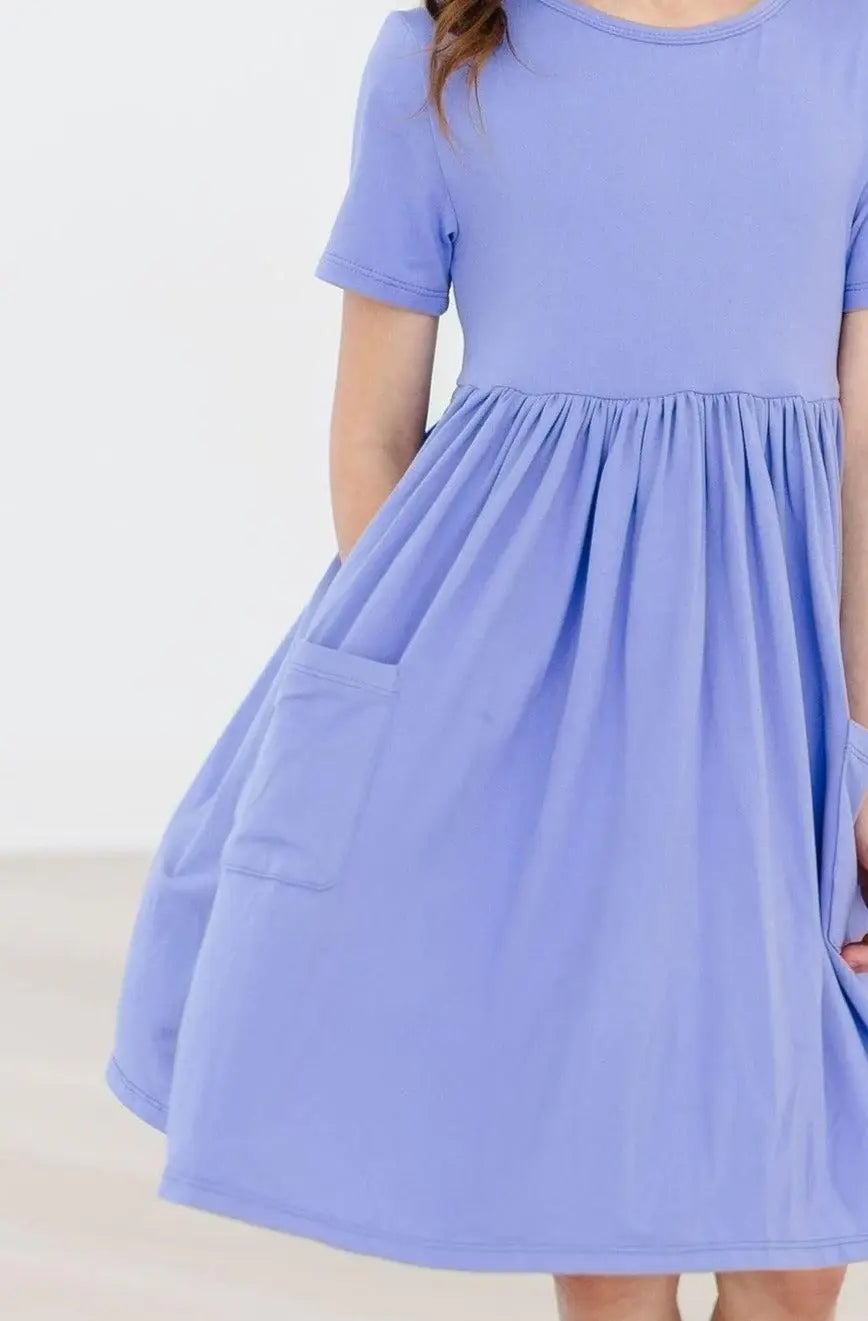 Periwinkle S/S Pocket Twirl Dress - Mila & Rose ® - Flyclothing LLC