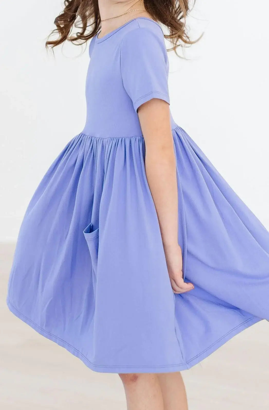 Periwinkle S/S Pocket Twirl Dress - Mila & Rose ® - Flyclothing LLC
