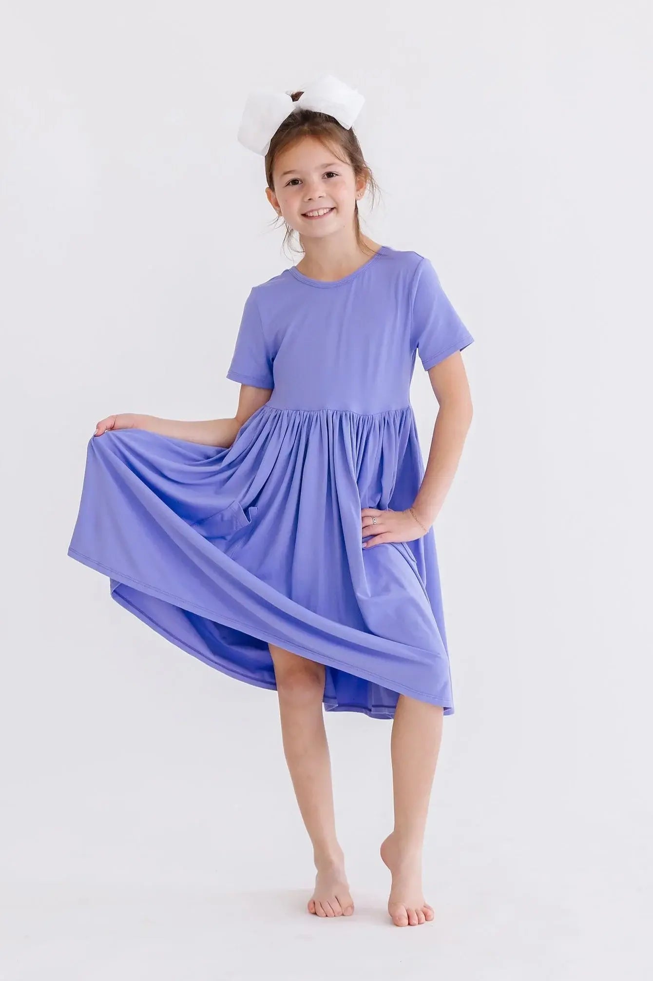 Periwinkle S/S Pocket Twirl Dress - Mila & Rose ® - Flyclothing LLC