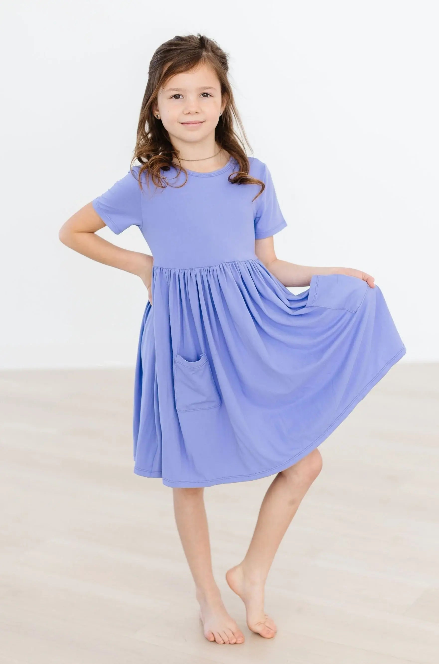 Periwinkle S/S Pocket Twirl Dress - Mila & Rose ® - Flyclothing LLC