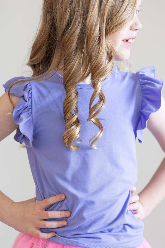 Periwinkle S/S Ruffle Tee - Mila & Rose ® - Flyclothing LLC