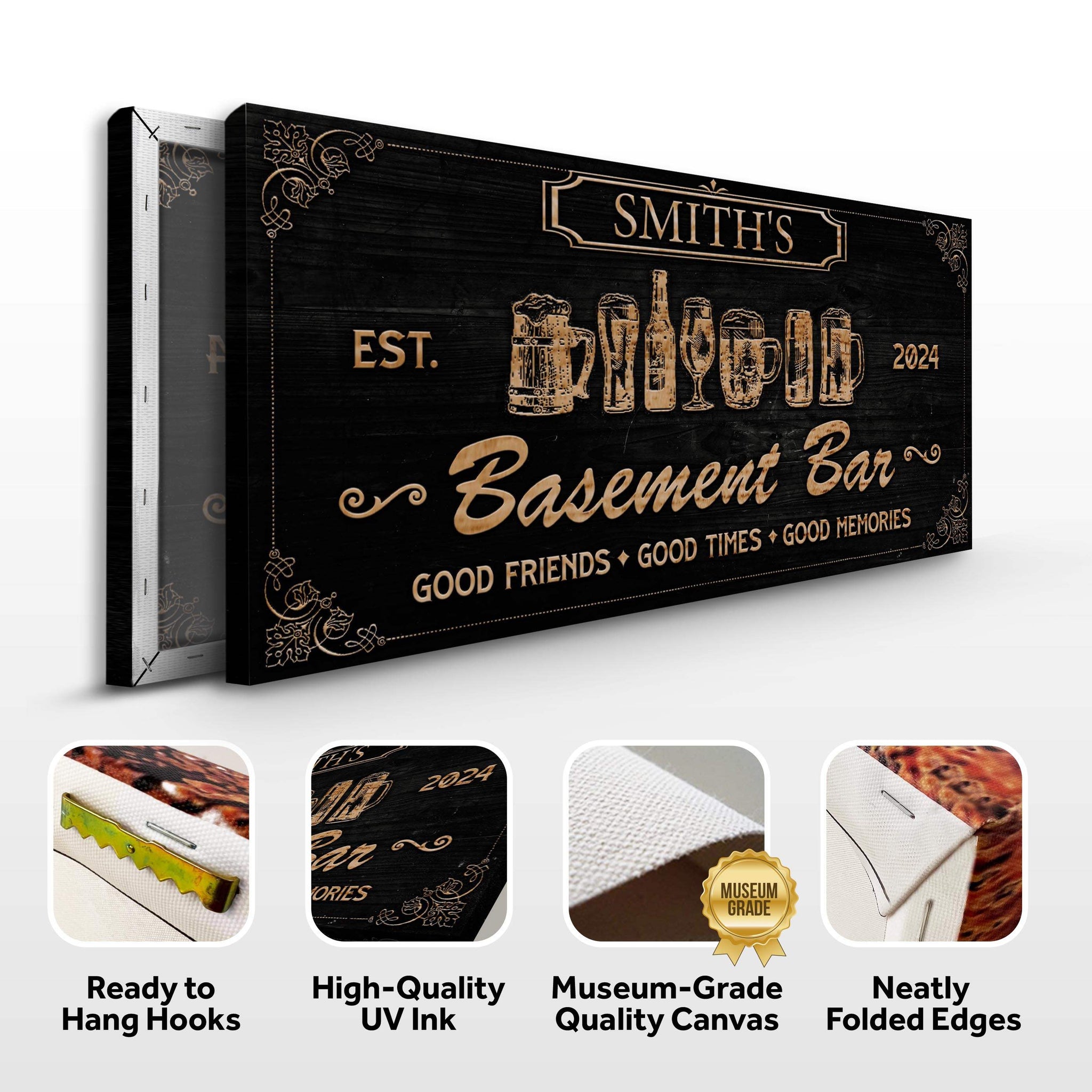 Personalized Basement Bar Sign II - Tailored Canvases - Flyclothing LLC