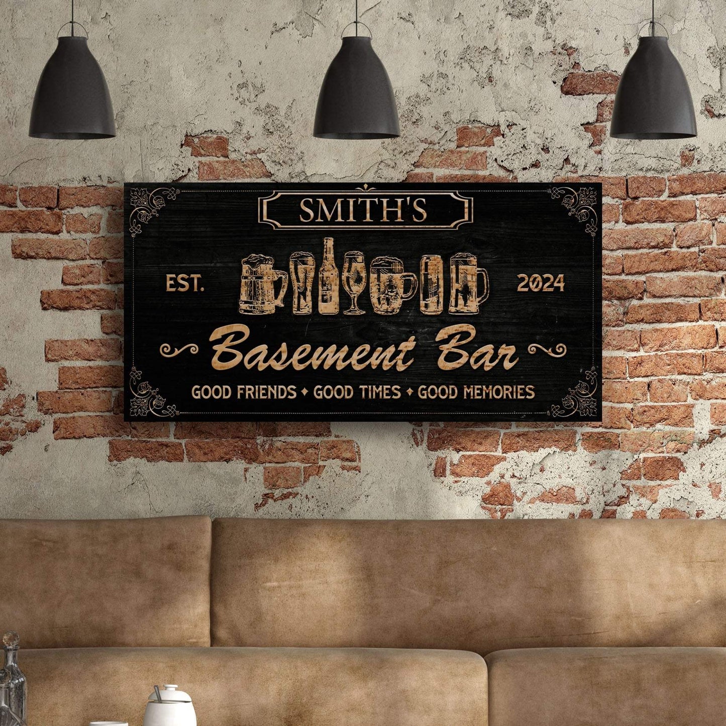 Personalized Basement Bar Sign II - Tailored Canvases - Flyclothing LLC