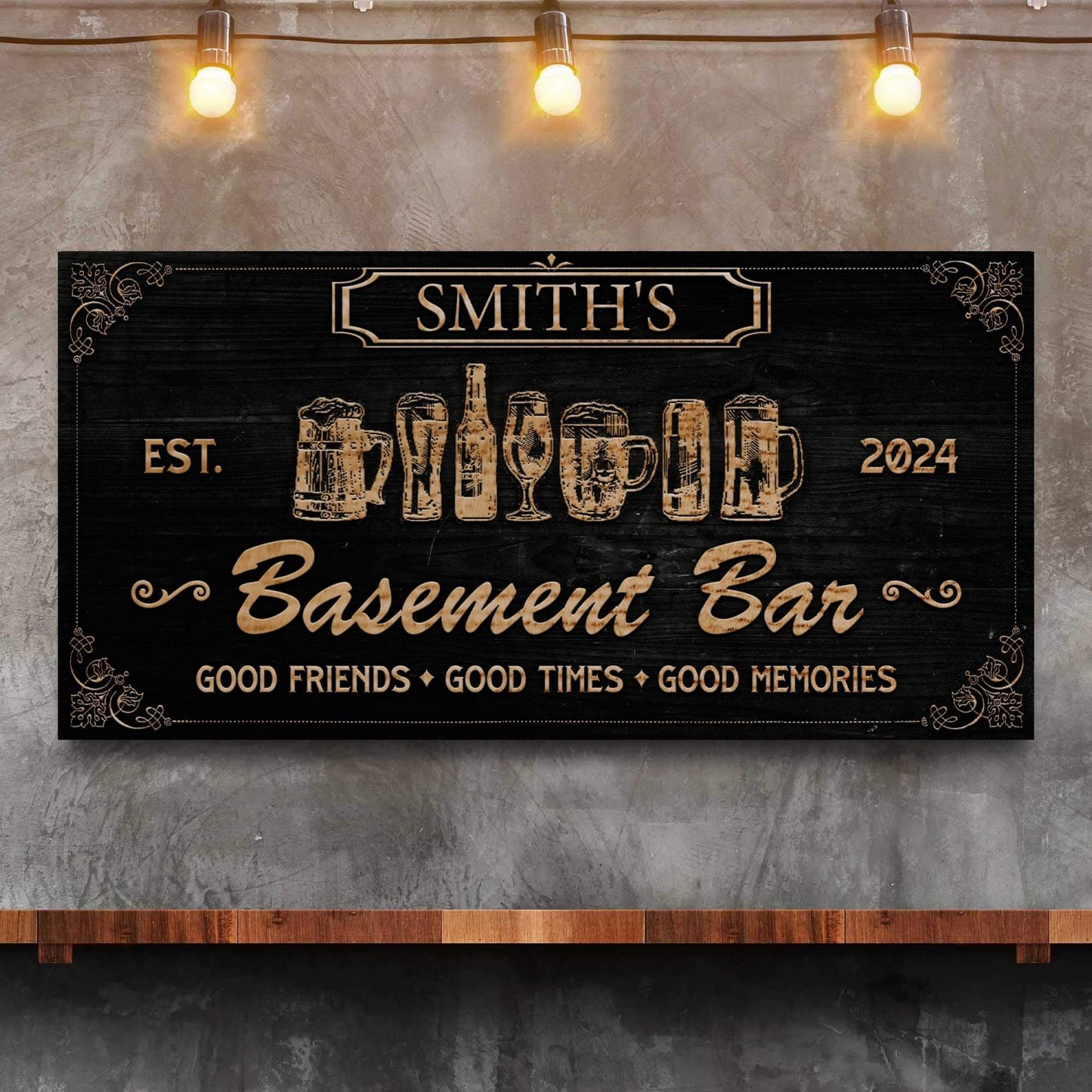 Personalized Basement Bar Sign II - Tailored Canvases - Flyclothing LLC