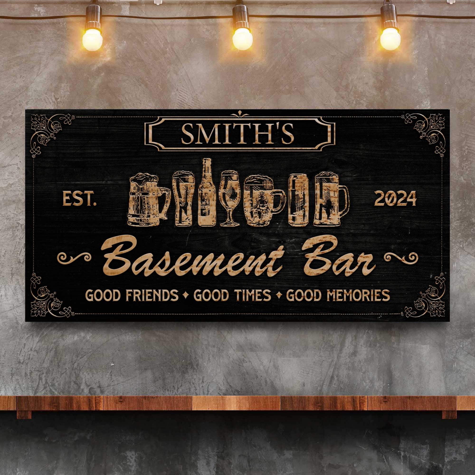 Personalized Basement Bar Sign II - Tailored Canvases - Flyclothing LLC