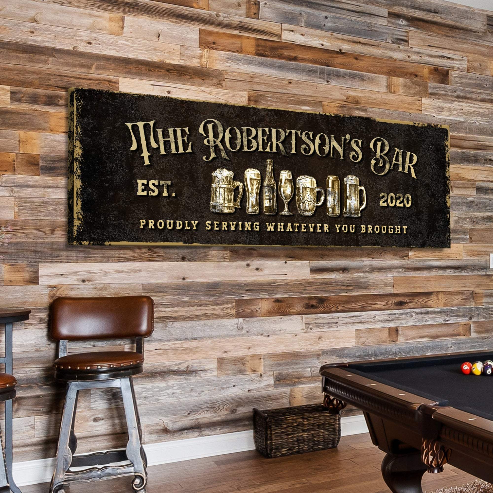 Personalized Bar Sign III - Tailored Canvases - Flyclothing LLC