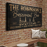 Personalized Basement Bar Sign III - Tailored Canvases - Flyclothing LLC