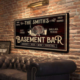 Personalized Basement Bar Sign - Tailored Canvases - Flyclothing LLC