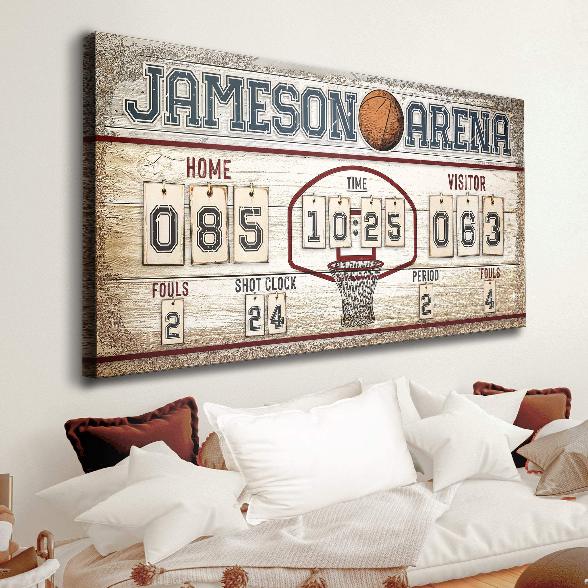 Personalized Basketball Scoreboard Sign - Tailored Canvases - Flyclothing LLC