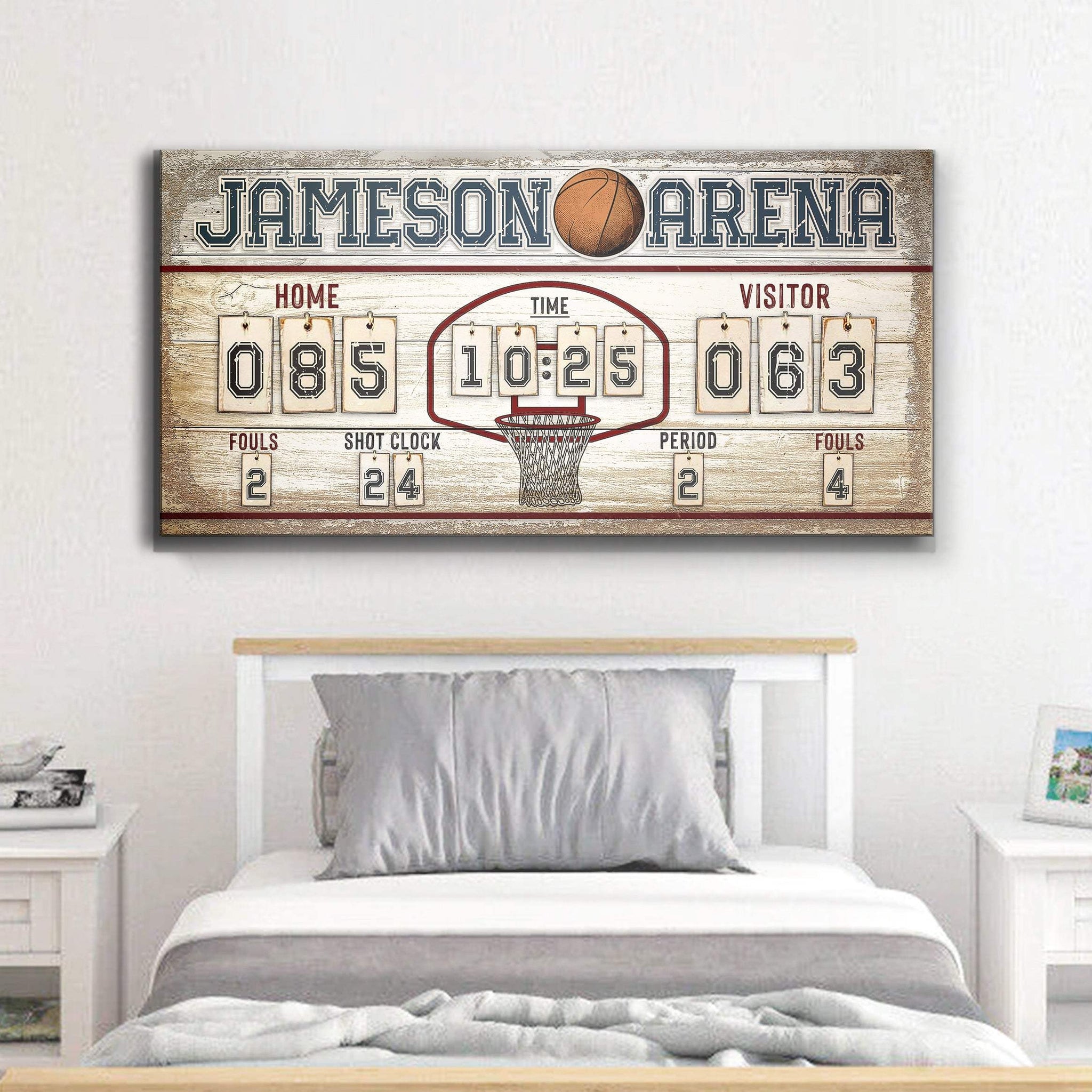 Personalized Basketball Scoreboard Sign - Tailored Canvases - Flyclothing LLC