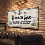 Personalized Bourbon Bar Sign - Tailored Canvases - Flyclothing LLC