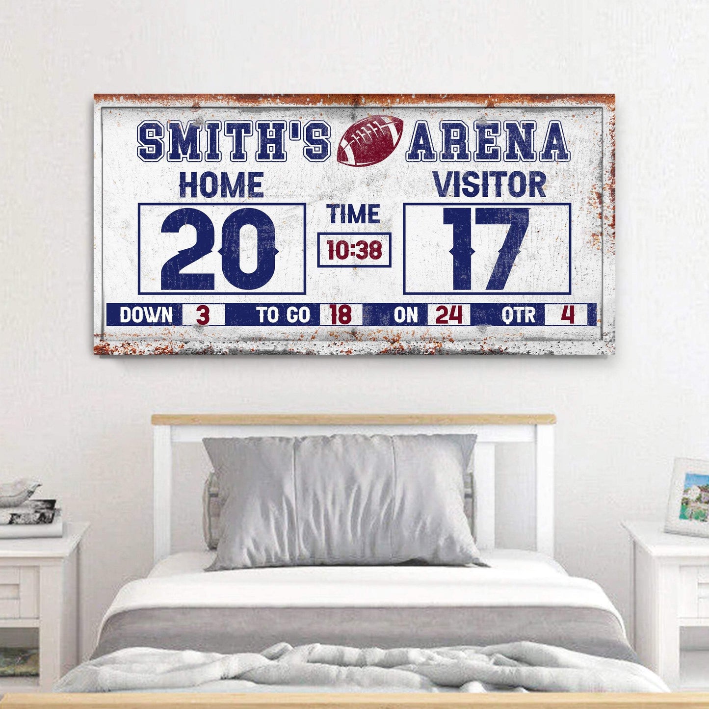 Personalized Football Scoreboard Sign - Tailored Canvases - Flyclothing LLC