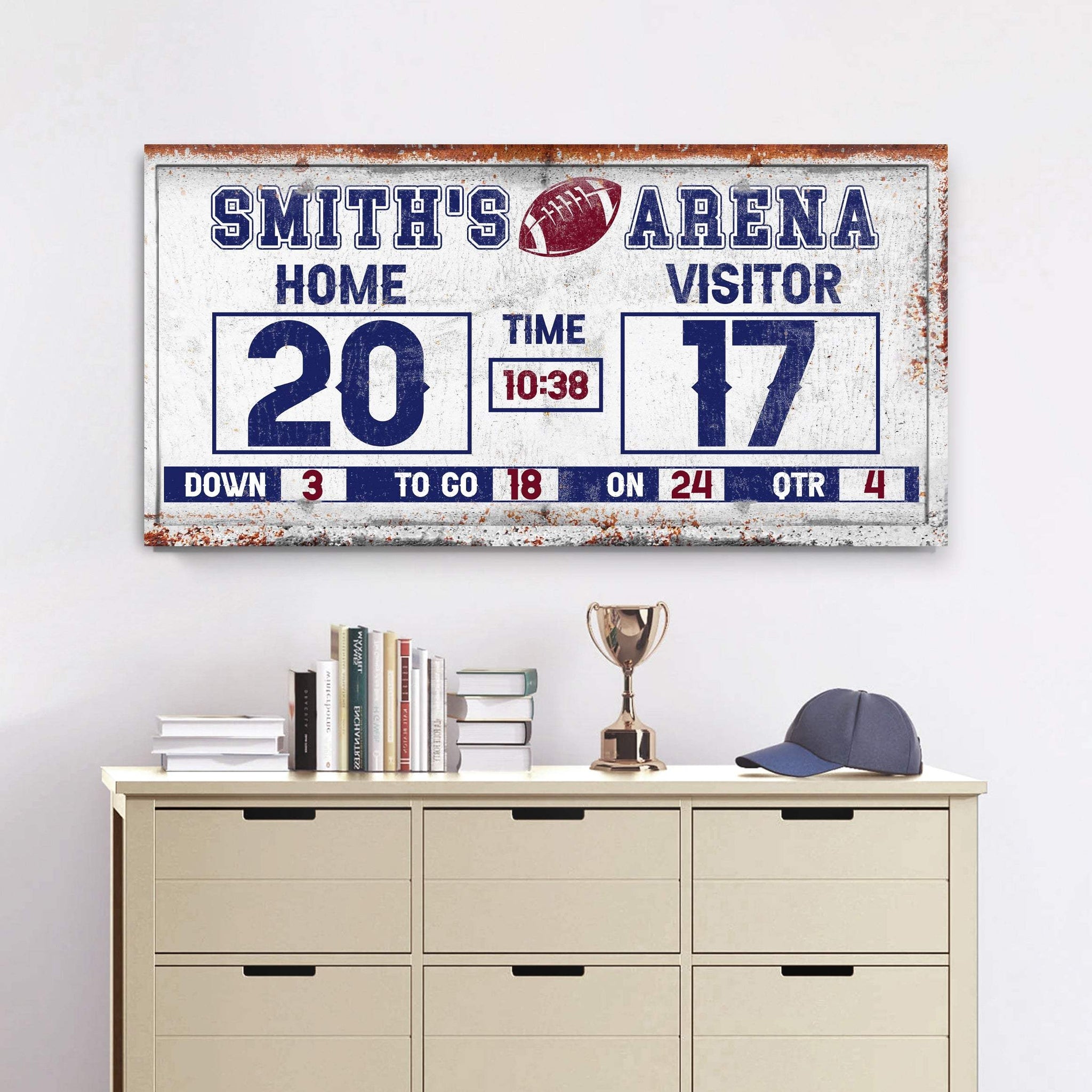 Personalized Football Scoreboard Sign - Tailored Canvases - Flyclothing LLC