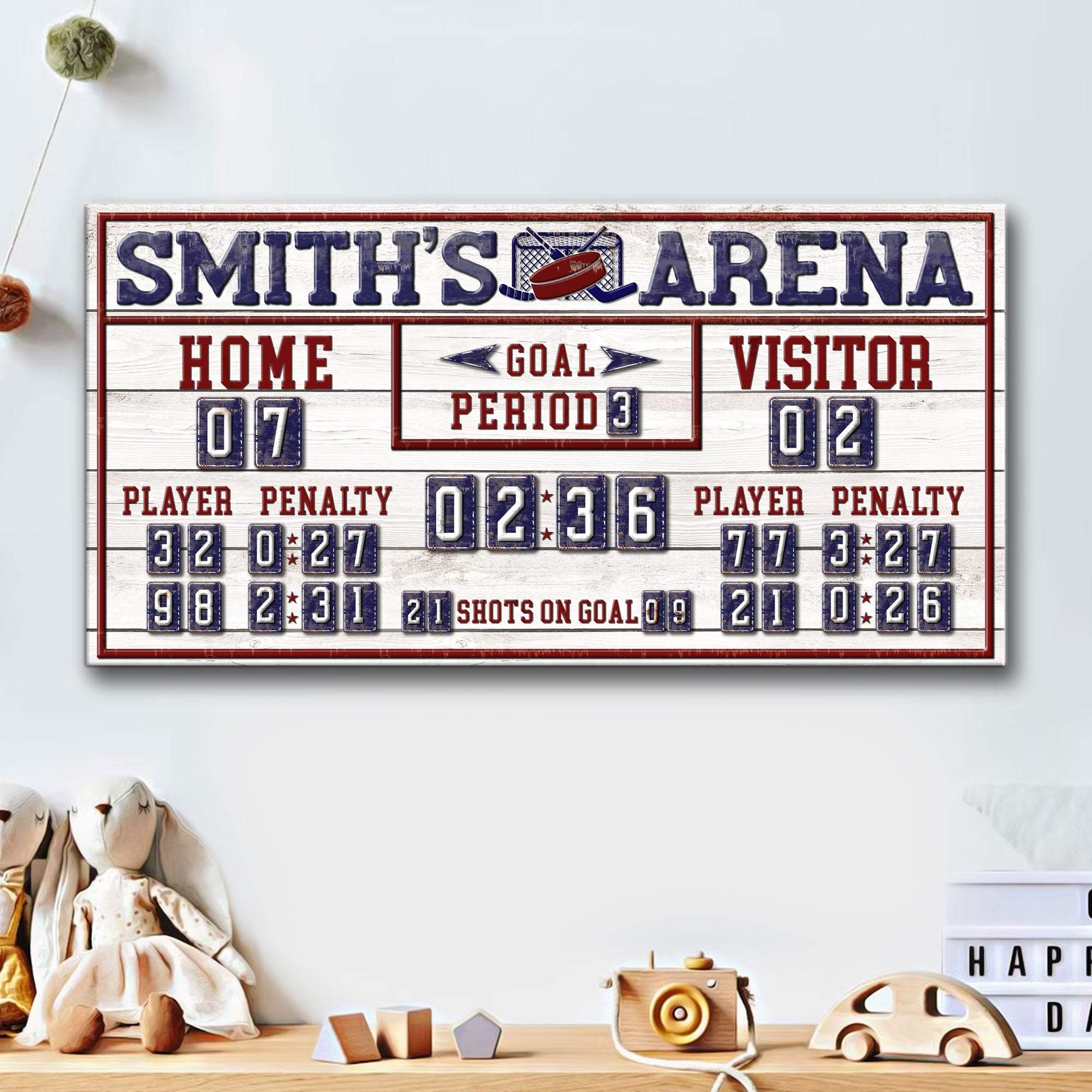 Personalized Hockey Scoreboard Sign - Tailored Canvases - Flyclothing LLC