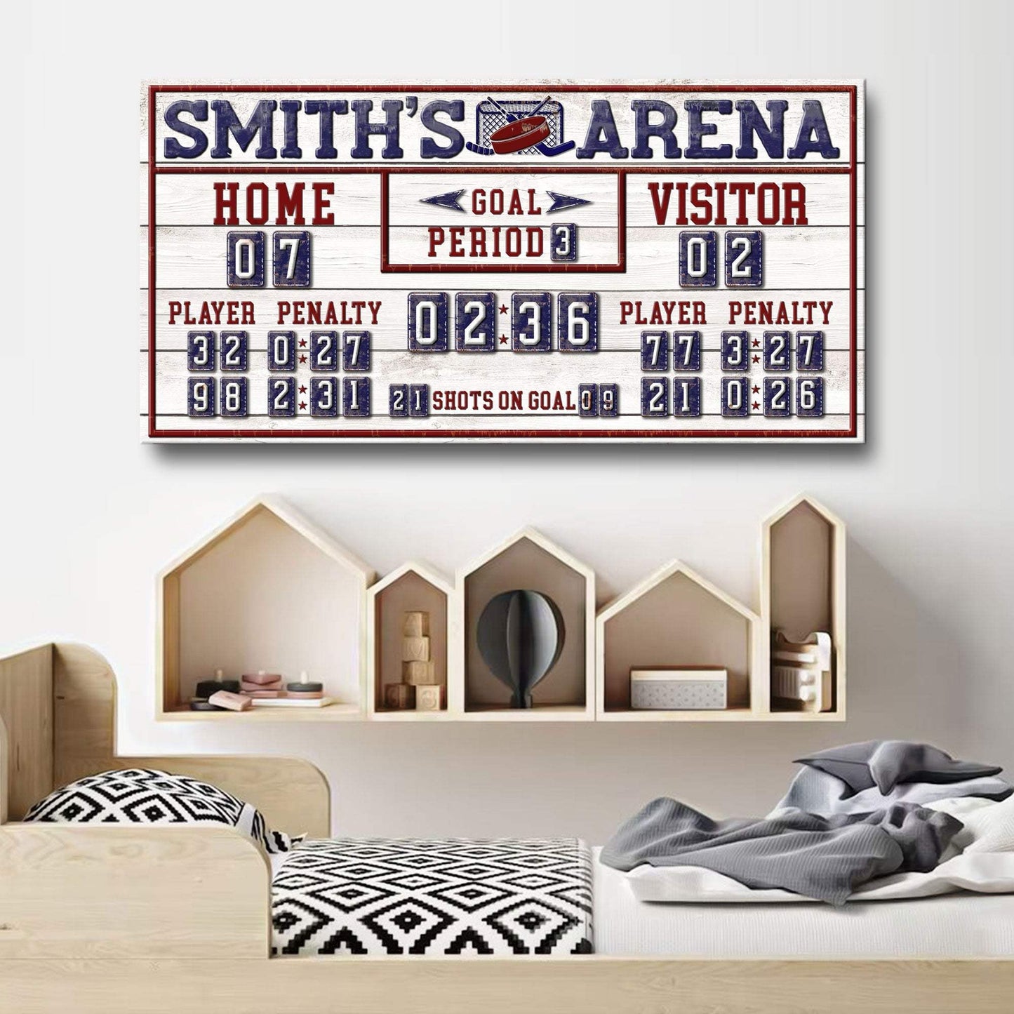 Personalized Hockey Scoreboard Sign - Tailored Canvases - Flyclothing LLC