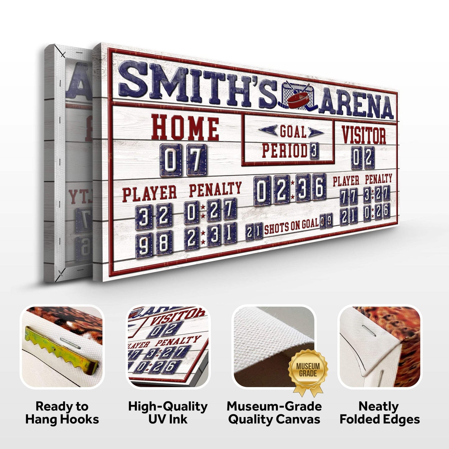 Personalized Hockey Scoreboard Sign - Tailored Canvases - Flyclothing LLC