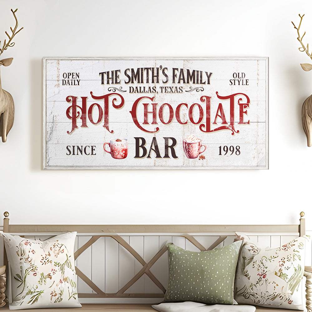 Personalized Hot Chocolate Bar Sign - Tailored Canvases - Flyclothing LLC
