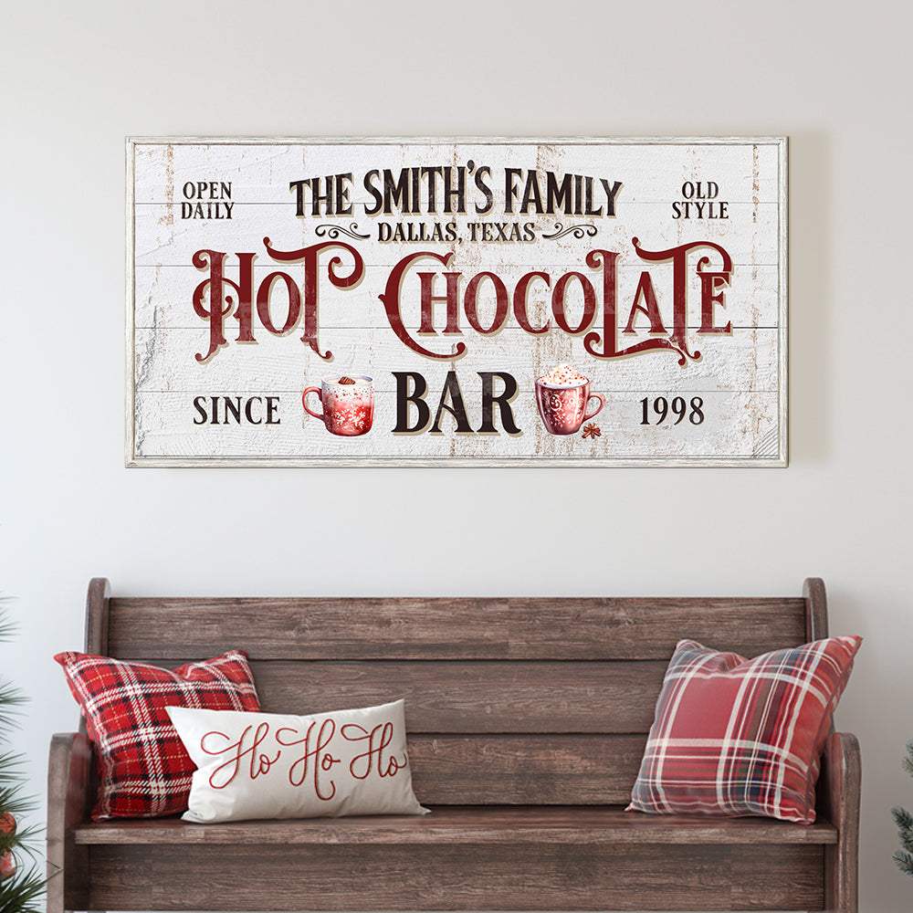 Personalized Hot Chocolate Bar Sign - Tailored Canvases - Flyclothing LLC