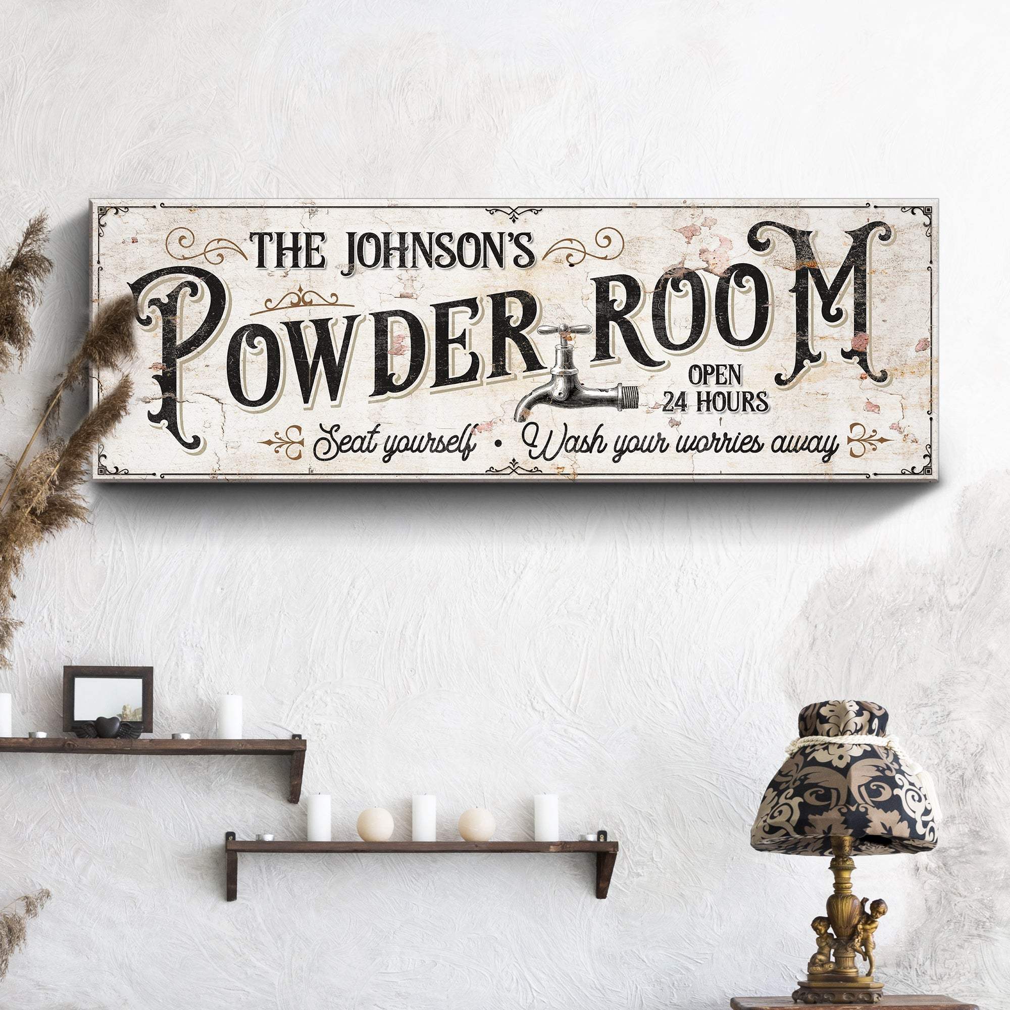 Personalized Powder Room Sign - Tailored Canvases - Flyclothing LLC