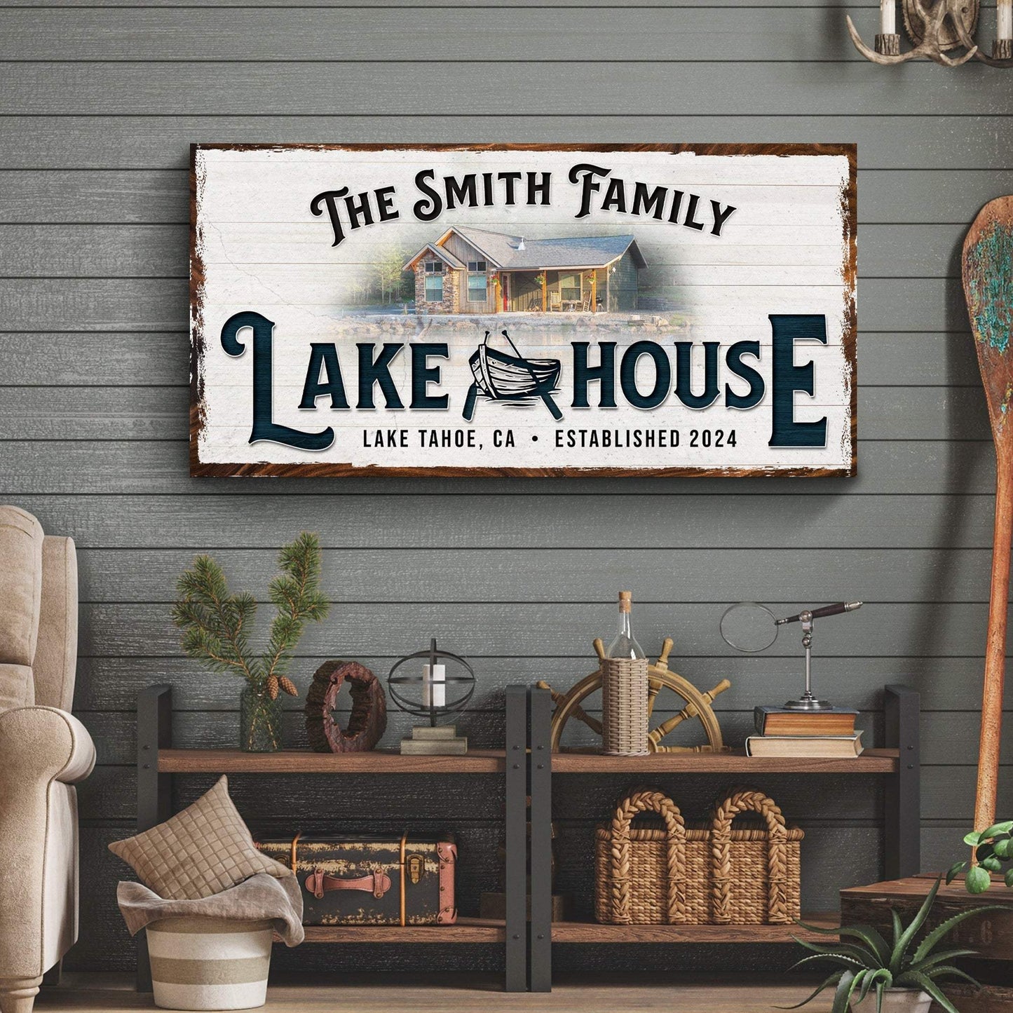 Personalized Lake House Sign - Tailored Canvases - Flyclothing LLC