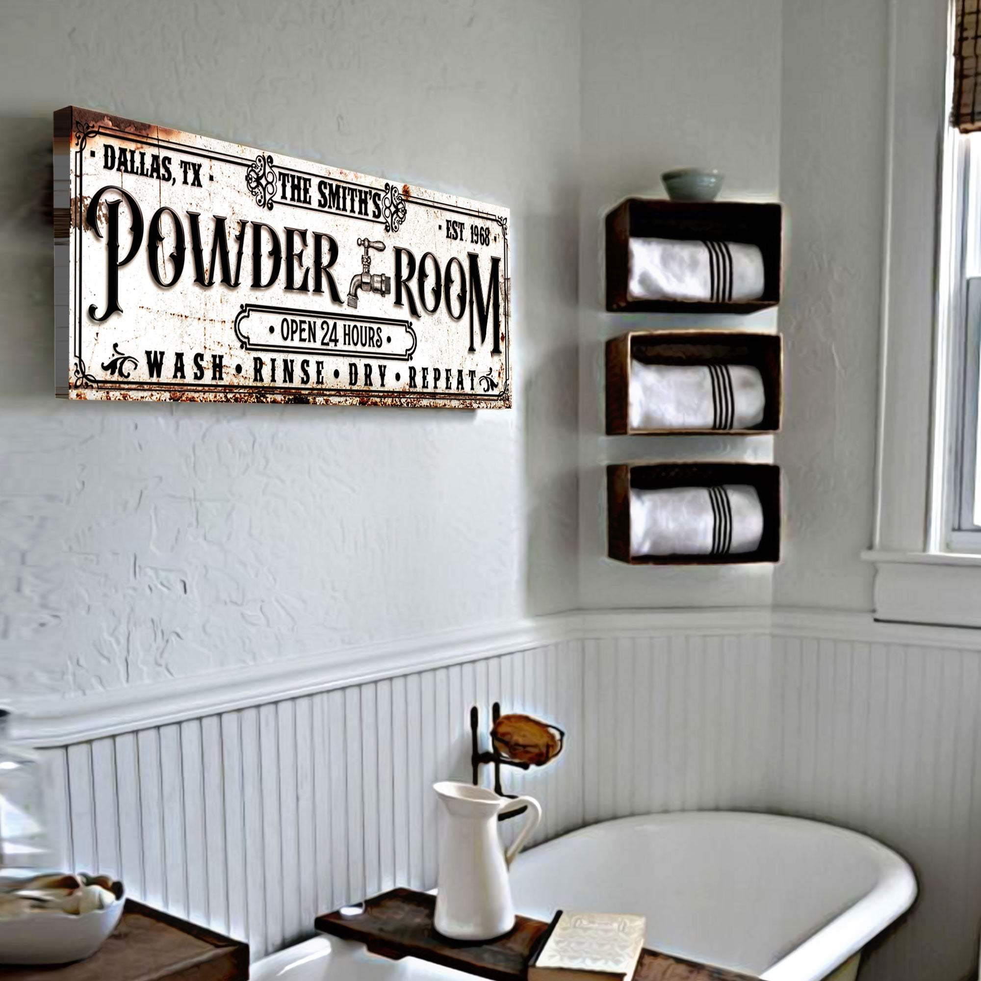 Personalized Powder Room Sign II - Tailored Canvases - Flyclothing LLC