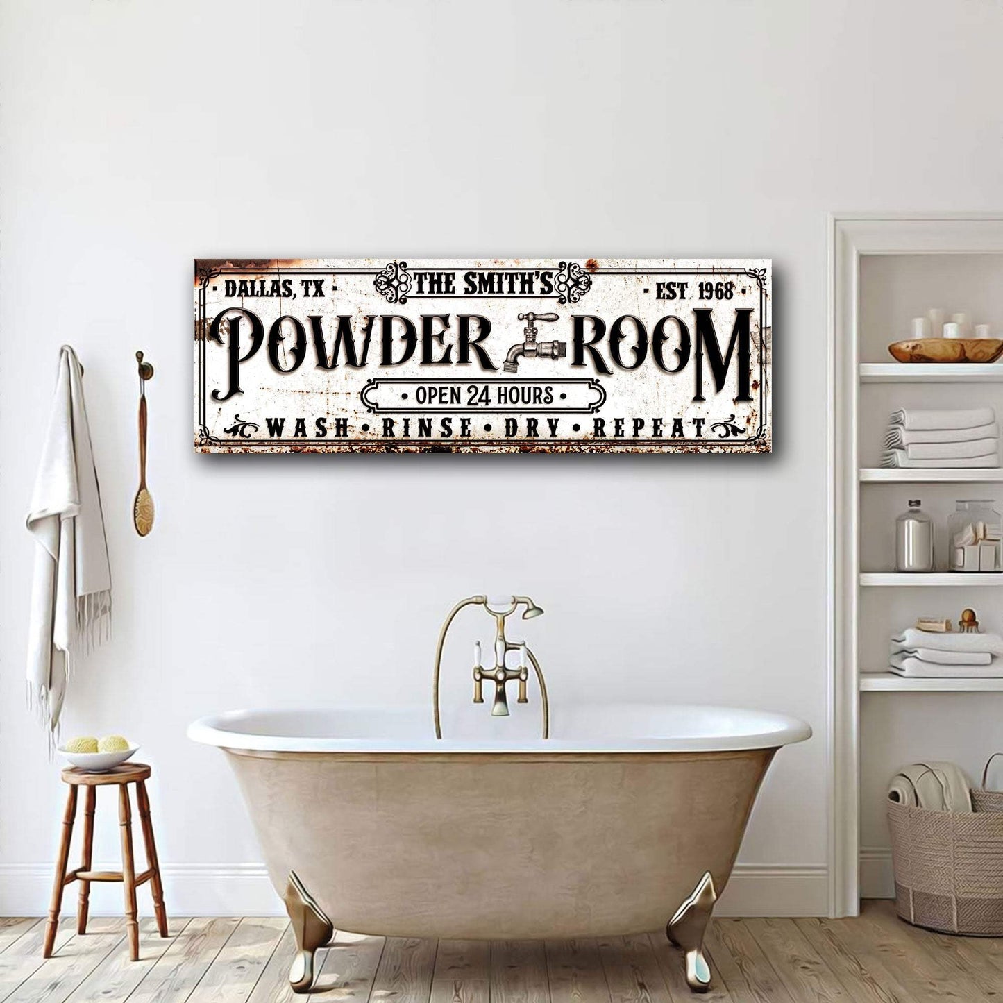 Personalized Powder Room Sign II - Tailored Canvases - Flyclothing LLC