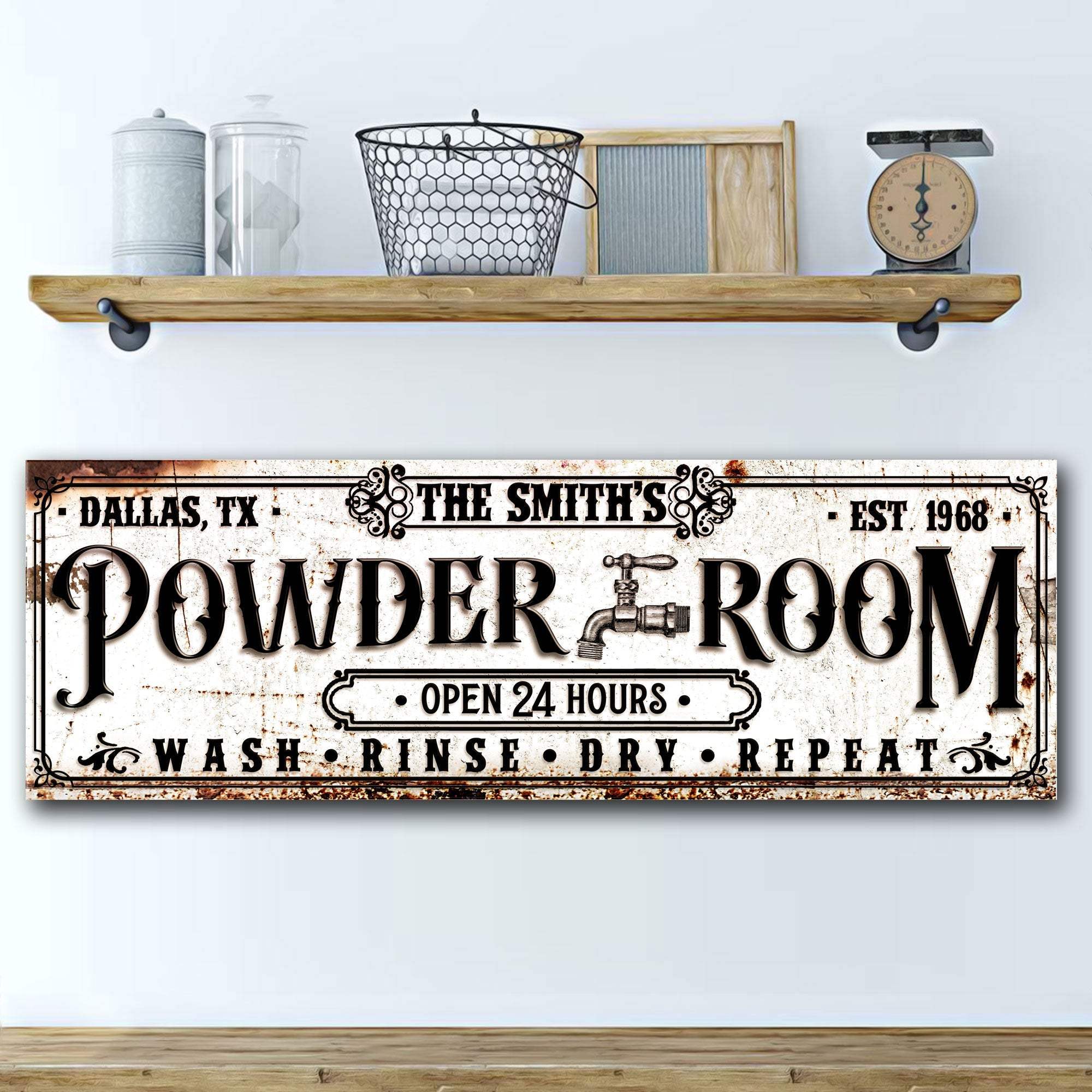 Personalized Powder Room Sign II - Tailored Canvases - Flyclothing LLC