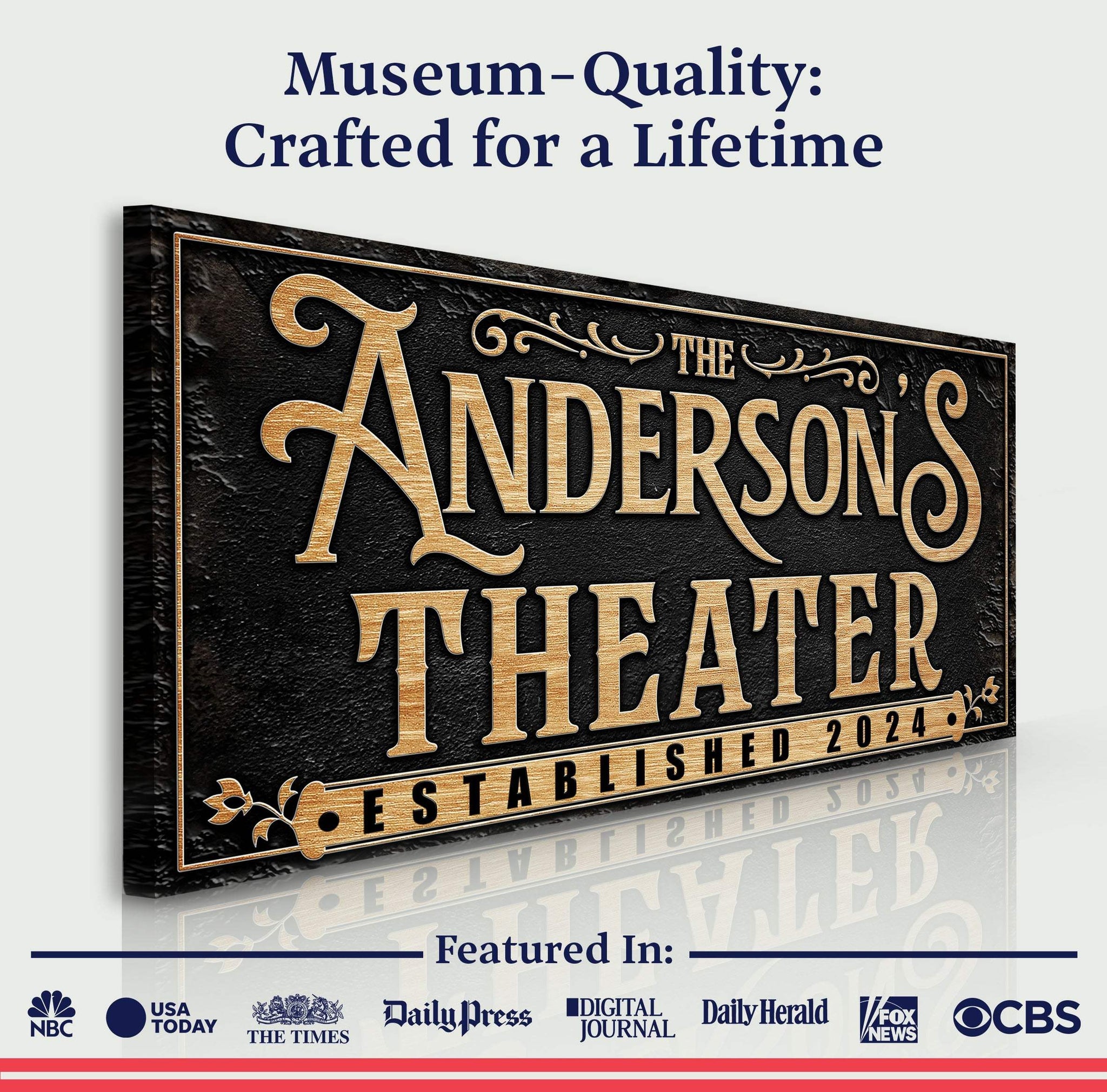 Personalized Theater Sign - Tailored Canvases - Flyclothing LLC