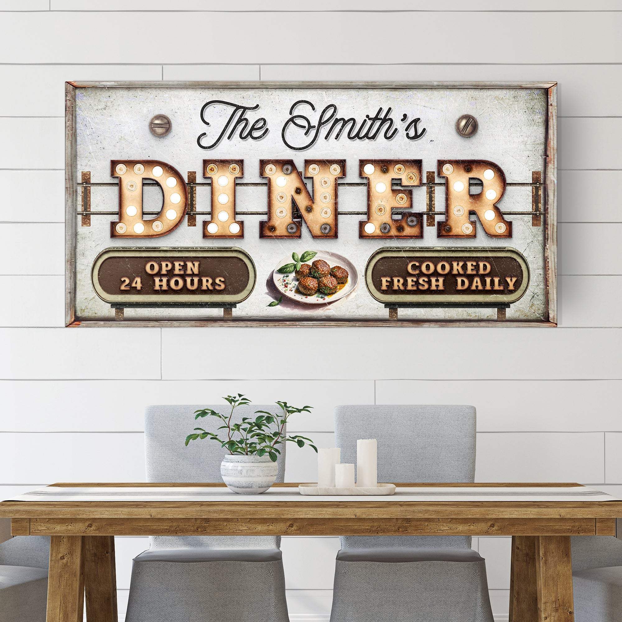 Personalized Vintage Diner Sign - Tailored Canvases - Flyclothing LLC