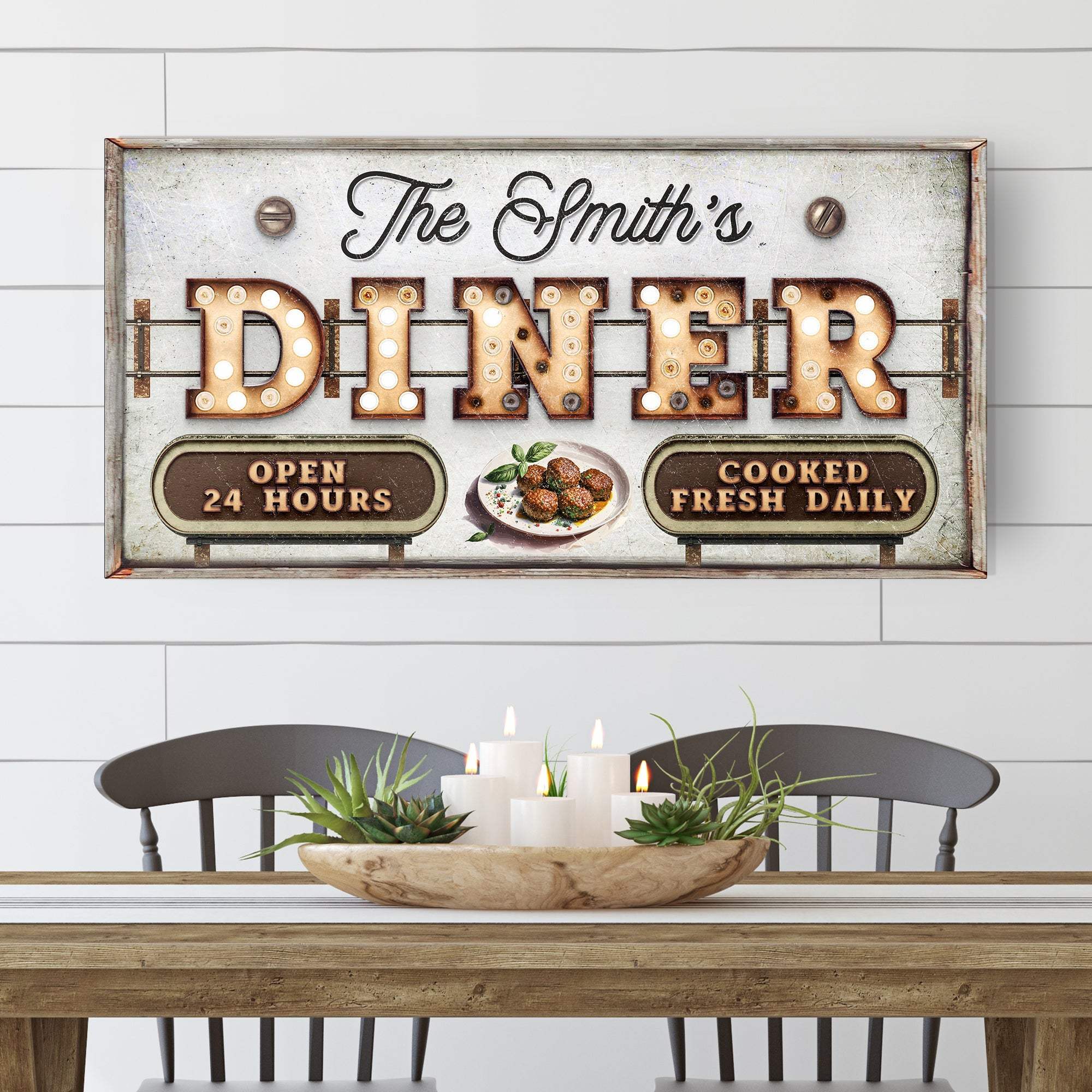 Personalized Vintage Diner Sign - Tailored Canvases - Flyclothing LLC