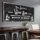 Personalized Wine Bar Sign - Tailored Canvases - Flyclothing LLC