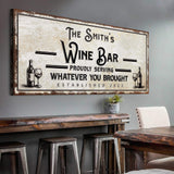 Personalized Wine Bar Sign II - Tailored Canvases - Flyclothing LLC