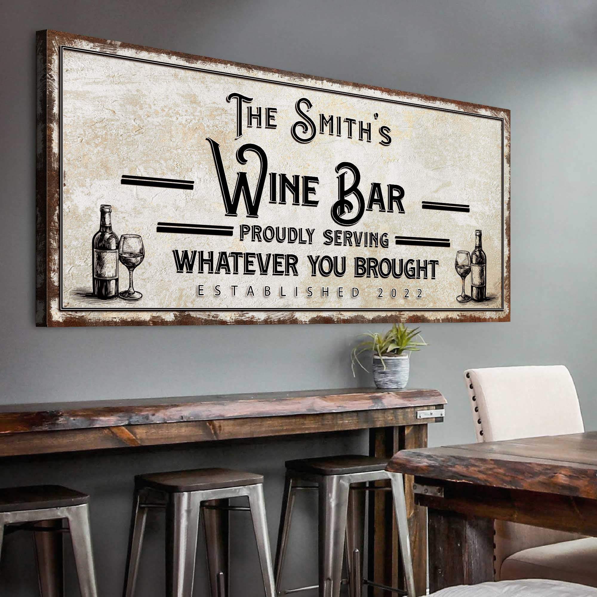Personalized Wine Bar Sign II - Tailored Canvases - Flyclothing LLC
