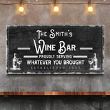 Personalized Wine Bar Sign - Tailored Canvases - Flyclothing LLC