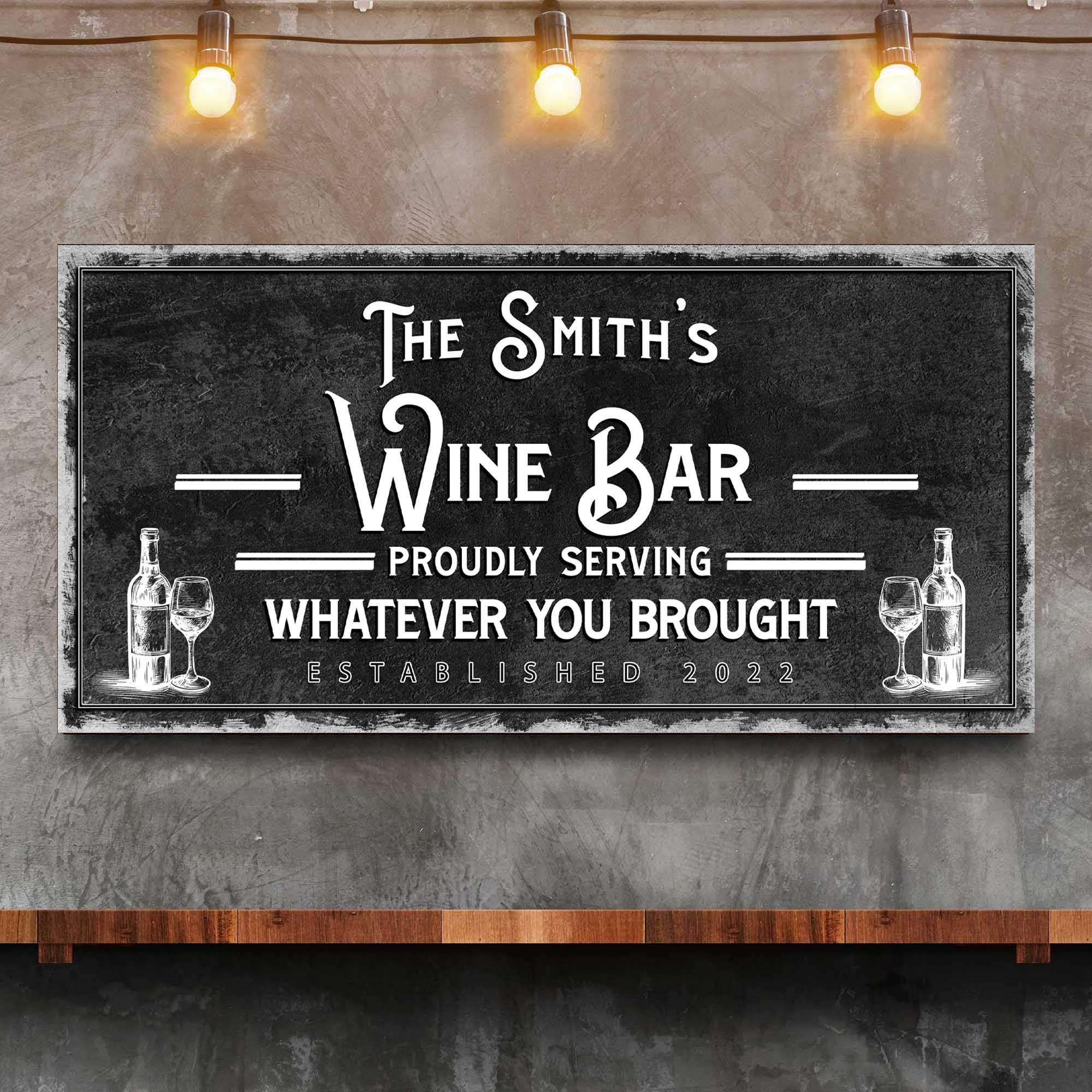 Personalized Wine Bar Sign - Tailored Canvases - Flyclothing LLC