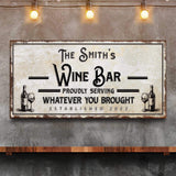 Personalized Wine Bar Sign II - Tailored Canvases - Flyclothing LLC