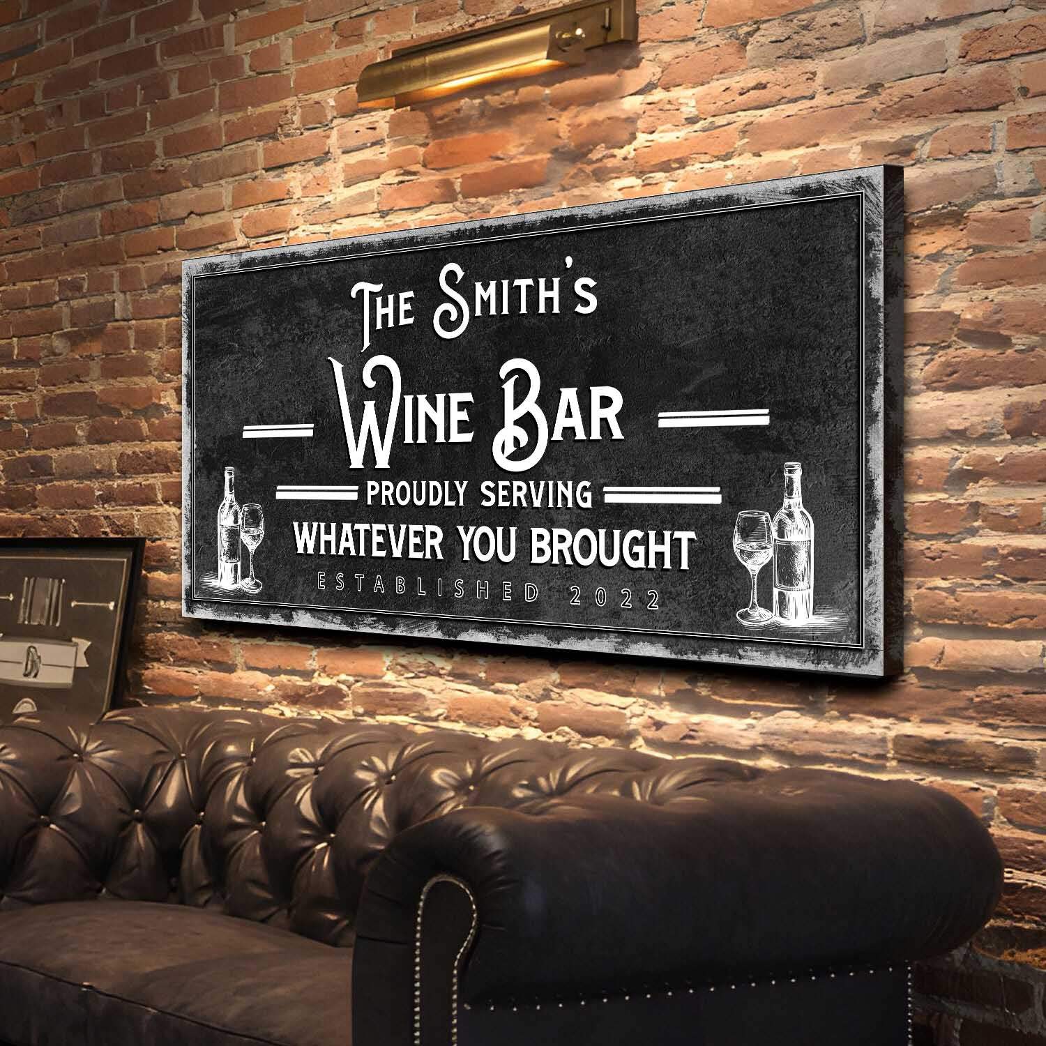 Personalized Wine Bar Sign - Tailored Canvases - Flyclothing LLC