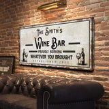 Personalized Wine Bar Sign II - Tailored Canvases - Flyclothing LLC
