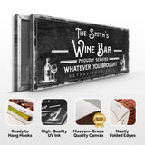 Personalized Wine Bar Sign - Tailored Canvases - Flyclothing LLC