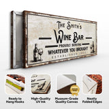 Personalized Wine Bar Sign II - Tailored Canvases - Flyclothing LLC