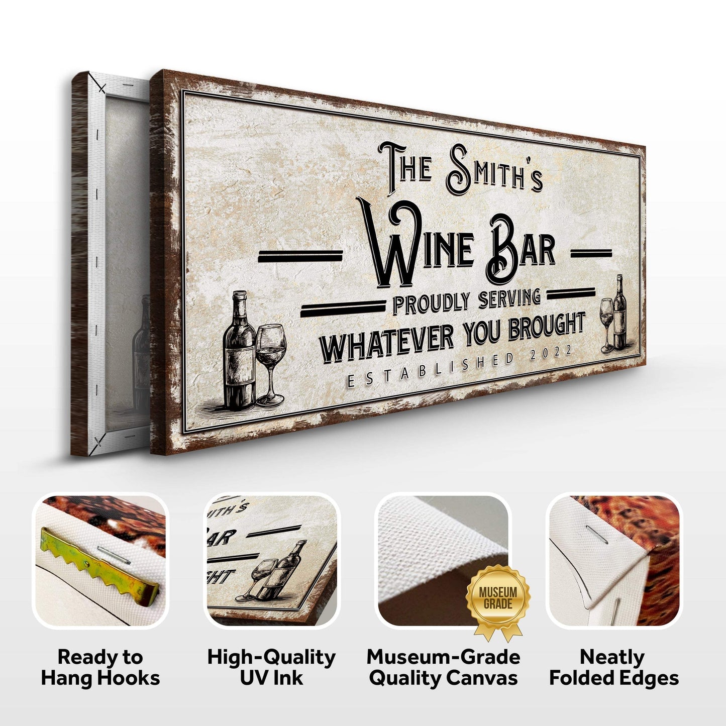 Personalized Wine Bar Sign II - Tailored Canvases - Flyclothing LLC